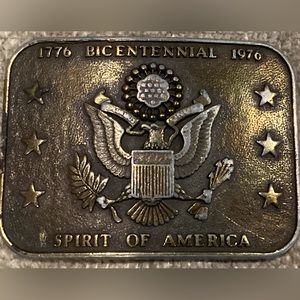 Vintage 1976 Bicentennial Brass Belt Buckle
